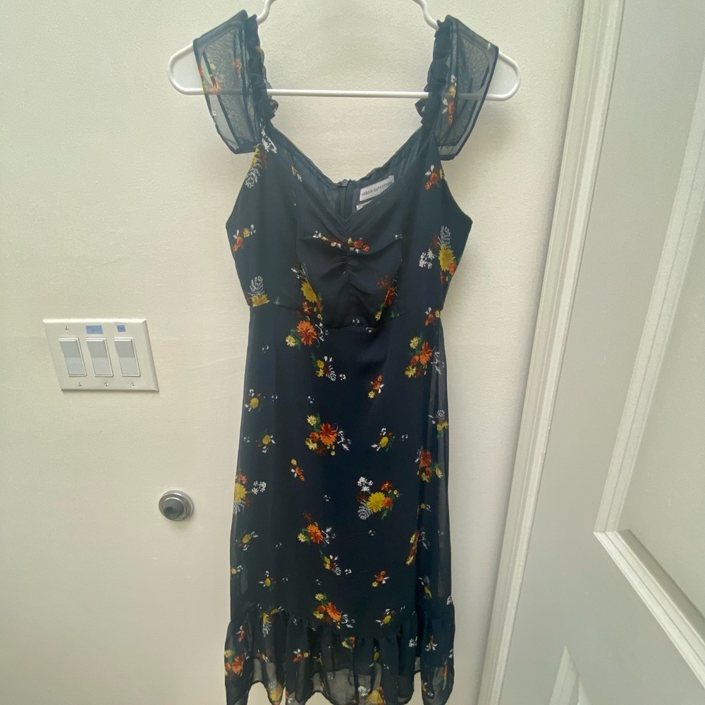 Floral, Navy Urban Outfitters Midi Dress